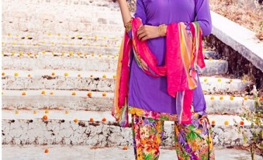 Purple Colored Women Leon Crepe Fabric Suit