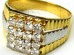 Gold Diamond Mens Ring