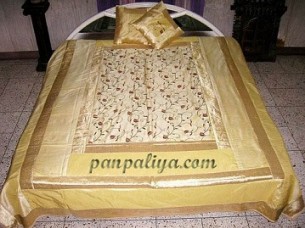 Luxury Indian Decorative Silk Embroidered Bedding Set