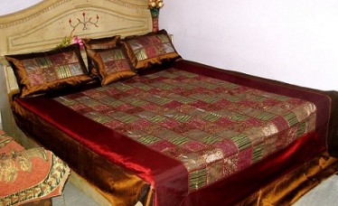 Bohemian Silk Embroidered Bedspreads with  2 Pillow Covers