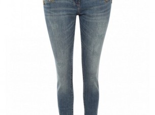 WOMENS EMBROIDERED PATCH JEANS