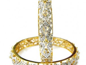 Gold Diamond Bangles