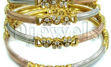 14 k Gold Diamond Bangles