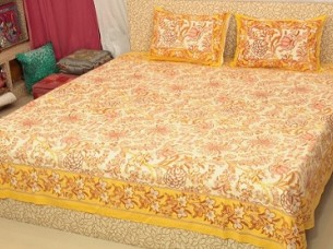 Printed Fabric Cotton Designer Bed Sheet