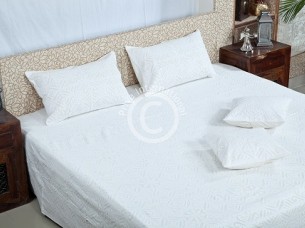 100% Cotton Cut work Plain Bedsheet