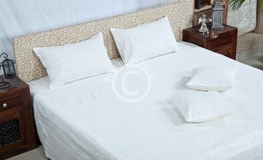 100% Cotton Cut work Plain Bedsheet