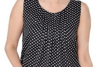 Designer Black Polka Dots Printed Tops