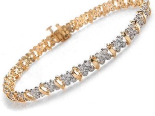 18k Yellow Gold Fabolous Diamond Bangle Bracelet