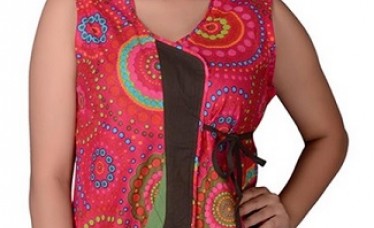 Cotton Printed Pink Color Sleeveless Top
