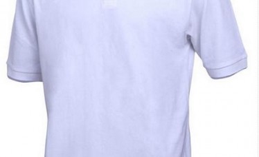 Men Short Sleeve White Polo Neck T Shirt