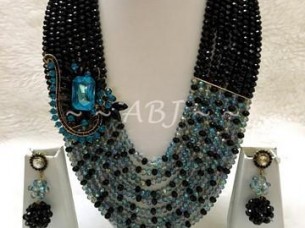 Crystal Beaded Necklace Set Jewelry