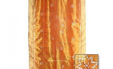 Beaded silk curtain with intricate bead work