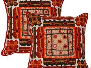 Beautiful Indian ethnic embroidered Mirror work cushion covers