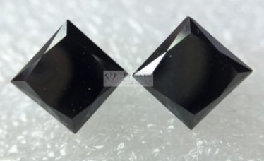 AAA Quality Natural Princess Shape Loose Black Diamond Pair