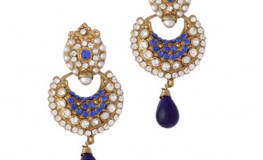Blue Gold Plated Fancy Earrings