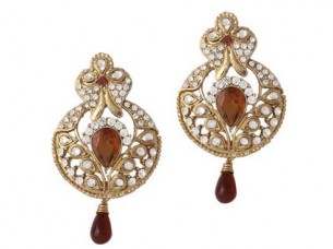 Brown Gold Plated Austrian Diamond Earrings