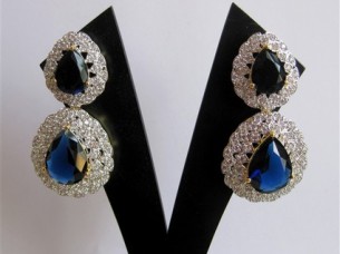 Beautiful Blue Cubic Zirconia Fashion Earring