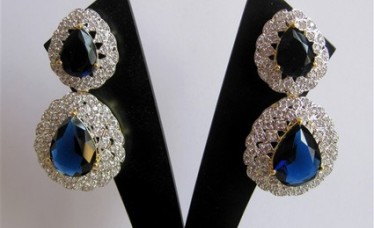 Beautiful Blue Cubic Zirconia Fashion Earring