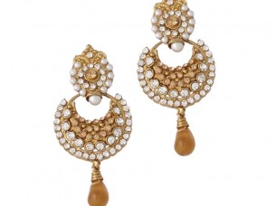Golden Austrian Diamond Stylish Earrings