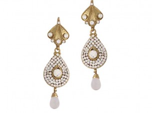 White Gold Plated Austrian Diamond Fashion Earrings