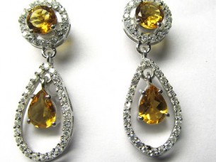 Gemstone Diamond Jewelry Earrings With Natural Stone