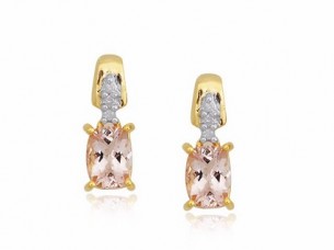 Beautiful morganite gemstones 10k gold jewellery earring