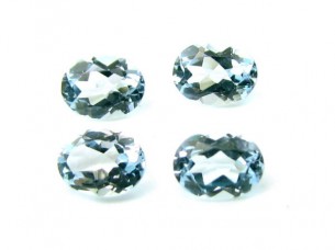 1.1Ct 4pc Lot 4X3mm Natural Real Blue Topaz Oval Gemstones