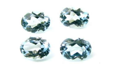 1.1Ct 4pc Lot 4X3mm Natural Real Blue Topaz Oval Gemstones