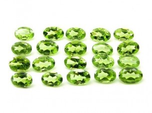 10.1Ct 20pc Lot Natural Green Peridot Oval 6X4mm Faceted Gemstones