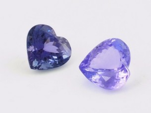 Heart shape cut tanzanite gemstone semi precious