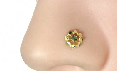 Charming Piercing Screw Nose stud 22g Solid Real 14k Yellow Gold