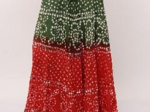 Sequened Cotton Green Skirt