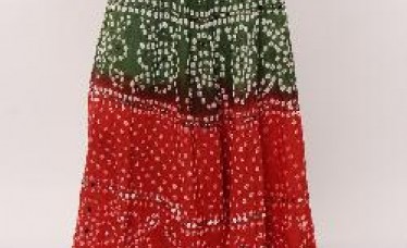 Sequened Cotton Green Skirt