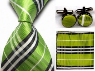 Mens Check Pattern Silk Business Tie Sets