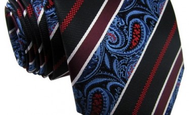 Extra Long Stripes Paisley Jacquard Men Tie