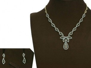 Diamond Necklace Earring Set