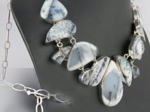 Lovely Dandritic Opal 925 Sterling Silver Necklace