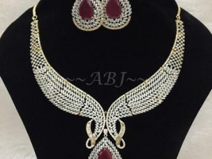 Gorgeous Partywear American Diamond Necklace Set