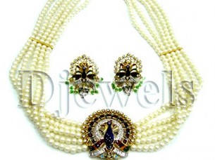 Natural Pearl Gold Necklace Set