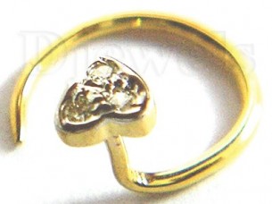 14k Gold Diamond Nose Pin