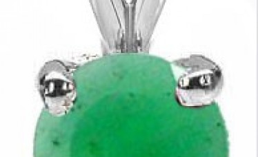 Genuine Emerald Round & 925 Sterling Silver Pendant