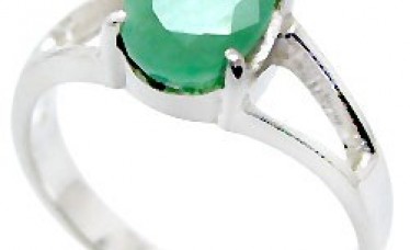 Genuine Emerald Round 925 Sterling Silver Ring