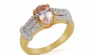 Fancy 10k gold diamond morganite ring jewelry