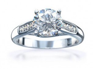 0.60CT Brilliant Cut Diamond Engagement Ring in 14k White Gold