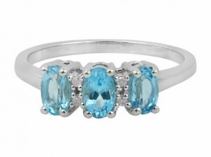 Blue Topaz 10k Diamond Ring