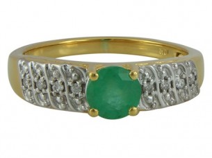Emerald & Diamond Gemstone Ring