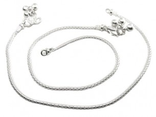 Precious simple Chain Silver Anklets Ankle Bracelet Chain Pair 10.4