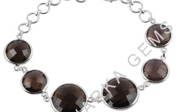 Smoky Quartz Bracelet 925 Sterling Silver Jewelry Wholesale