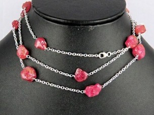 Designer Look of Ruby 925 Sterling Silver Chain Sterling Silver Jewellery
