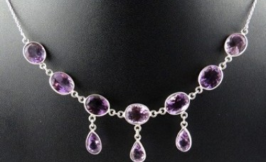 Classy Style Purple Amethyst 925 Sterling Silver Necklace